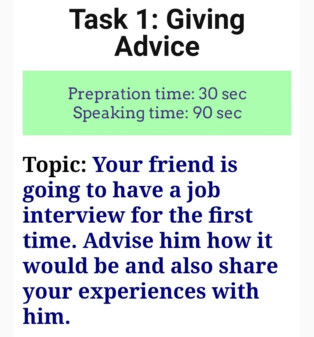 CELPIP Speaking Part/Task 1: Giving Advice.