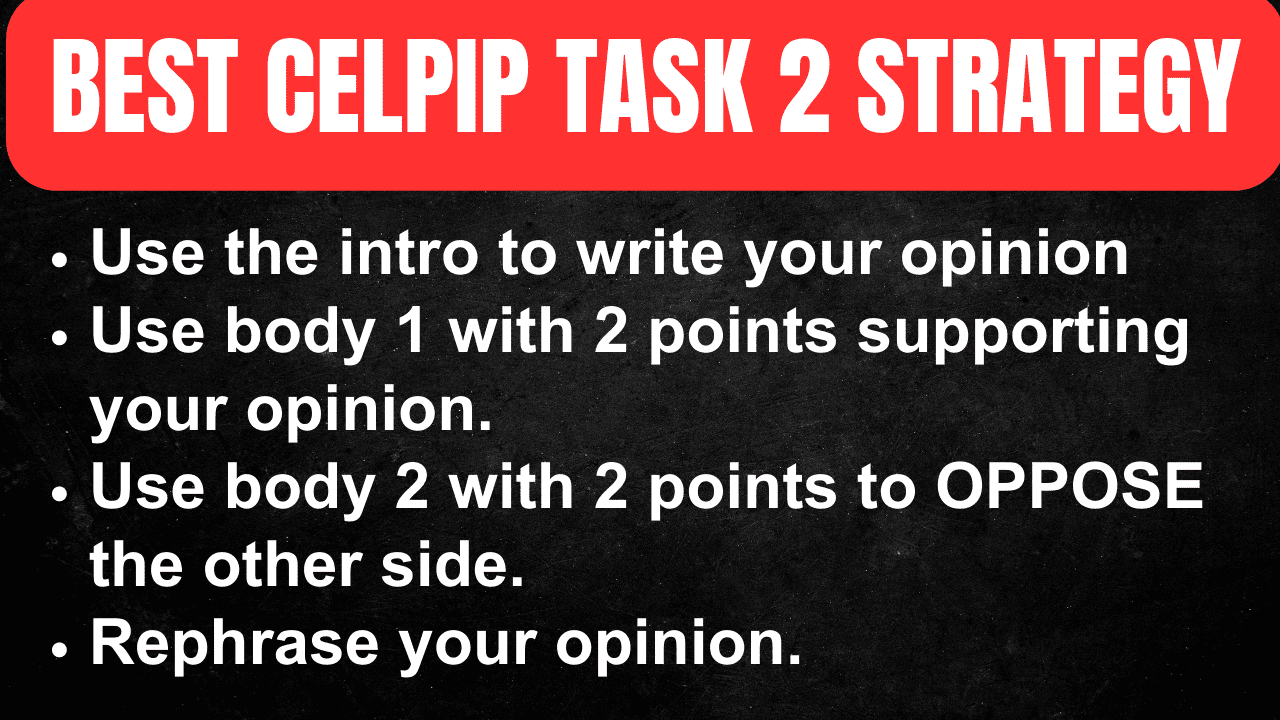 CELPIP task 2 uses the introduction and conclusion for opinions. Whereas, the body paragraphs are where all the reasoning goes as described here: