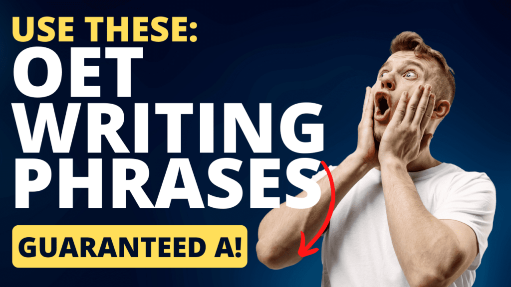To ensure you receive the highest possible score on the OET Writing exam, use these words and phrases. For free input, respond to the sample question provided.