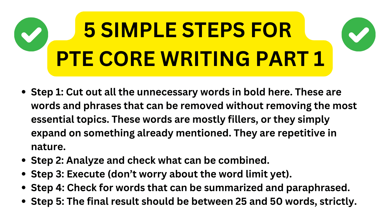 PTE CORE WRITING IN 5 SIMPLE STEPS FOR A SCORE OF 90 POINTS!