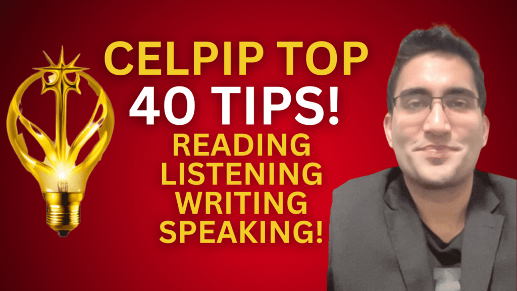 This site offers all the information you need to guarantee a successful score of 9 or more, including with the top 40 CELPIP tips and tricks.