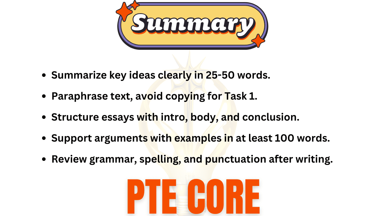 PTE CORE BEST WRITING TIPS AND TRICKS