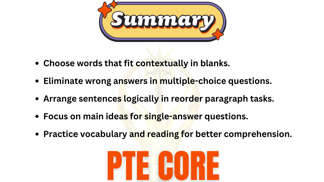 BEST PTE CORE READING TIPS AND TRICKS!