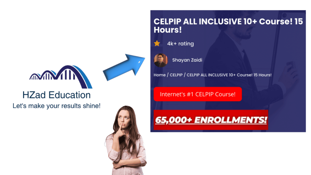 Discover why HZad Education's CELPIP course is the internet's favorite! Get templates, mock tests, strategies, and more to ace the exam.