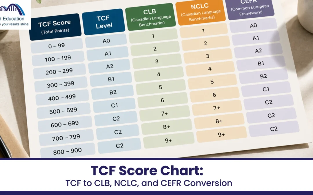 TCF Score Chart: TCF to CLB, NCLC & CEFR Conversion