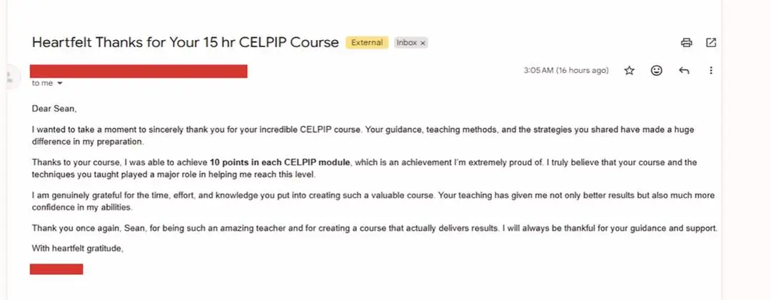 Student CELPIP result